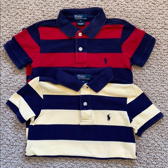 Like New Pair of Striped Ralph Lauren pique polos Kids